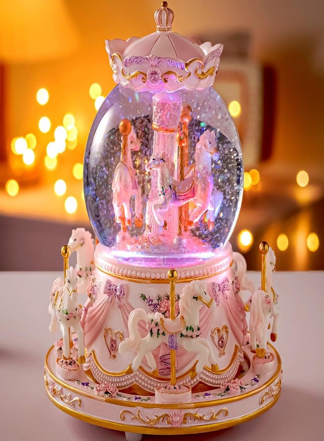 KISIVE You are My Sunshine Snow Globe Music Box Daughter Birthday Gifts for Women Girls Friend Sister, Christmas Xmas Valentine Snow Globe Granddaughter Carousel Horse Music Box Gifts - Image 4
